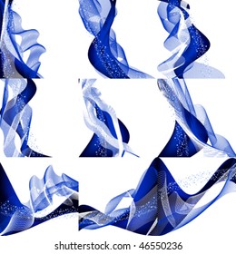 Set of abstract blue backgrounds