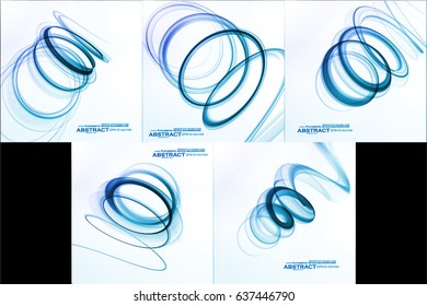 Set of Abstract blue backgrounds, futuristic wavy vector illustration eps10