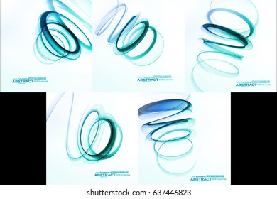 Set of Abstract blue backgrounds, futuristic wavy vector illustration eps10