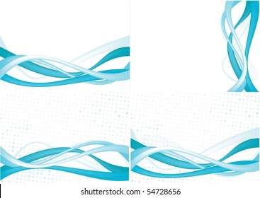 Set of abstract blue backgrounds vector