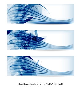 set abstract blue banner