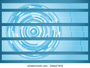 Set of abstract blue banners