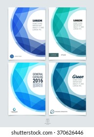 Set of abstract blue and colorful layout brochure, magazine, flyer design, cover or report in A4 with  geometric round circle shapes. Vector Illustration.