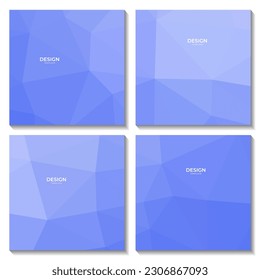 set of abstract blue geometric background with triangles for business