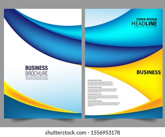 Set Abstract blue geometric modern annual report flyer Brochure leaflet, the presentation cover, magazine advertising. cover with an abstract background. vector template layout of A4 format