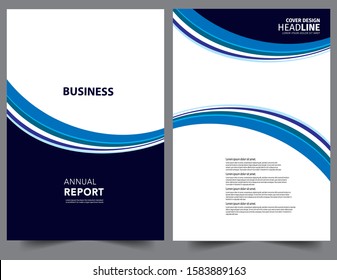 Set Abstract blue geometric modern annual report flyer Brochure leaflet, the presentation cover, magazine advertising. cover with an abstract background. vector template layout of A4 format