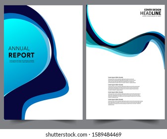 Set Abstract blue geometric modern annual report flyer Brochure leaflet, the presentation cover, magazine advertising. cover with an abstract background. vector template layout of A4 format