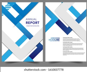 Set Abstract blue geometric modern annual report flyer Brochure leaflet, the presentation cover, magazine advertising. cover with an abstract background. vector template layout of A4 format