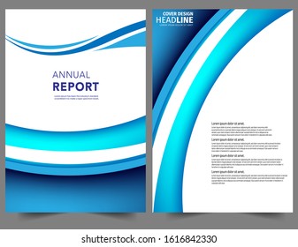Set Abstract blue geometric modern annual report flyer Brochure leaflet, the presentation cover, magazine advertising. cover with an abstract background. vector template layout of A4 format