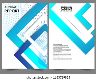 Set Abstract blue geometric modern annual report flyer Brochure leaflet, the presentation cover, magazine advertising. cover with an abstract background. vector template layout of A4 format