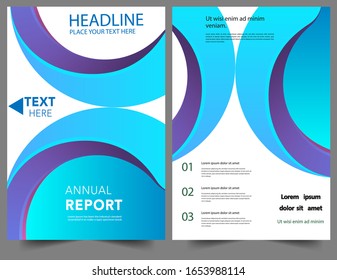 Set Abstract blue geometric modern annual report flyer Brochure leaflet, the presentation cover, magazine advertising. cover with an abstract background. vector template layout of A4 format