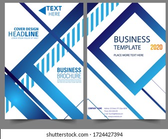 Set Abstract azul geométrico moderno folleto de reportaje anual Folleto, portada de presentación, publicidad de revista. portada con fondo abstracto. diseño de plantilla vectorial del formato A4