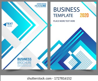 Set Abstract azul geométrico moderno folleto de reportaje anual Folleto, portada de presentación, publicidad de revista. portada con fondo abstracto. diseño de plantilla vectorial del formato A4