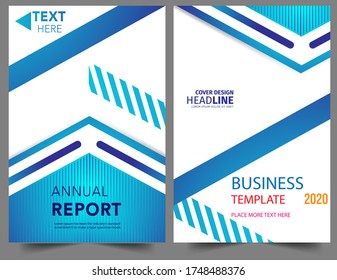 Set Abstract azul geométrico moderno folleto de reportaje anual Folleto, portada de presentación, publicidad de revista. portada con fondo abstracto. diseño de plantilla vectorial del formato A4