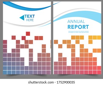 Set Abstract blauen geometrischen modernen Bericht Flyer Broschüre, die Präsentation Titelblatt, Zeitschriftenwerbung. abstrakter Hintergrund. Vektor-Vorlagenlayout im A4-Format