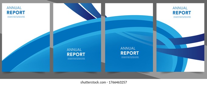 Set Abstract blue geometric modern annual report flyer Brochure leaflet, the presentation cover, magazine advertising. cover with an abstract background. vector template layout of A4 format
