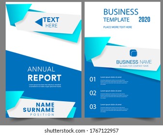Set Abstract azul geométrico moderno folleto de reportaje anual Folleto, portada de presentación, publicidad de revista. portada con fondo abstracto. diseño de plantilla vectorial del formato A4