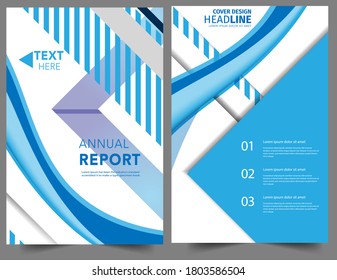 Set Abstract blue geometric modern annual report flyer Brochure leaflet, the presentation cover, magazine advertising. cover with an abstract background. vector template layout of A4 format