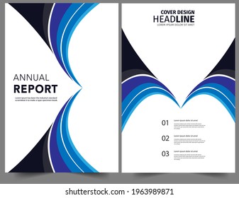 Set Abstract blue geometric modern annual report flyer Brochure leaflet, the presentation cover, magazine advertising. cover with an abstract background. vector template layout of A4 format