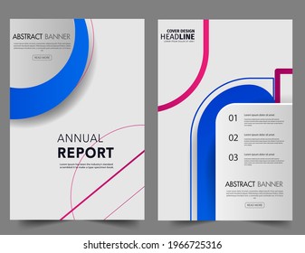 Set Abstract blue geometric modern annual report flyer Brochure leaflet, the presentation cover, magazine advertising. cover with an abstract background. vector template layout of A4 format