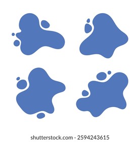 Set of abstract blue liquid blob shape design
