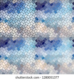 set of abstract blue pebbles