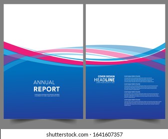 Set Abstract blue pink geometric modern annual report flyer Brochure leaflet, the presentation cover, magazine advertising. cover with an abstract background. vector template layout of A4 format
