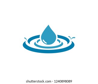 Set of abstract blue water drops symbols, logo template