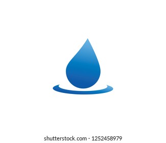 Set of abstract blue water drops symbols, logo template