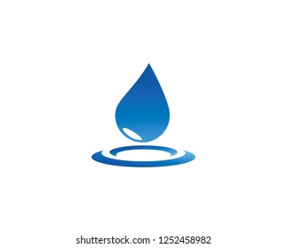 Set of abstract blue water drops symbols, logo template