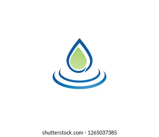 Set of abstract blue water drops symbols, logo template