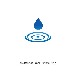 Set of abstract blue water drops symbols, logo template