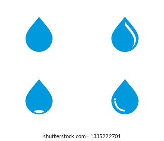 Set of abstract blue water drops symbols, logo template