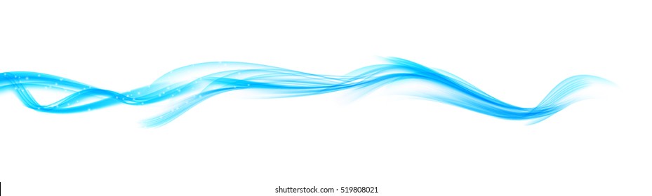 Set of Abstract Blue Wave Set on White  Background. Vector Illustration. EPS10