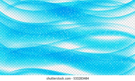 Set of Abstract Blue Wave Set on Transparent  Background. Vector Illustration. EPS10