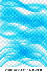 Set of Abstract Blue Wave Set on Transparent  Background. Vector Illustration. EPS10