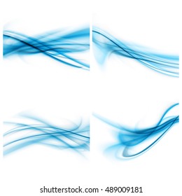 Set Of Abstract BLue And White Modern Background