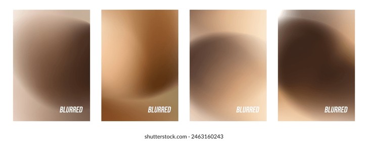 Conjunto de fondos difuminados abstractos. Color marrón. Gradientes de colores vibrantes para un Diseño gráfico creativo. Ilustración vectorial.