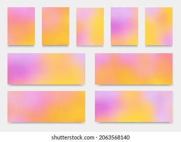 Set of abstract blurred backgrounds for covers, posters, flyers, cards, invitations, banners. Vector illustrations