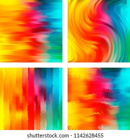 Set with abstract blurred backgrounds. Vector illustration. Modern geometrical backdrop. Abstract template.