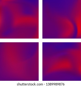 Set with abstract blurred backgrounds. Vector illustration. Modern geometrical backdrop. Abstract template. Pink, purple colors.