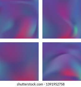 Set with abstract blurred backgrounds. Vector illustration. Modern geometrical backdrop. Abstract template. Blue, pink colors.
