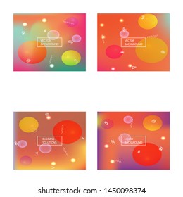 Set of abstract blurred backgrounds for your projects. Effect backdrops with simple muffled colors. Vector illustration art. Red celebration templates for your graphic design, user interface or app.