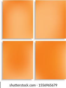 Set of abstract blurred backgrounds for your projects. Creative backdrop with soft shadow. Vector illustration flyers. Orange celebration templates for your graphic design, user interface or app.