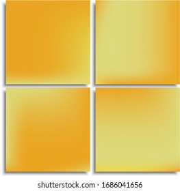 Set of abstract blurred backgrounds for your projects. Vector illustration wallpapers. Creative backdrop with soft shadow. Yellow celebration templates for your graphic design, user interface or app.