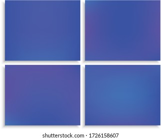 Set of abstract blurred backgrounds for your projects. Cool backdrops with soft shadow. Vector illustration textures. Blue celebration templates for your graphic design, user interface or app.