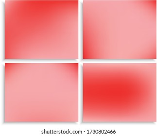 Set of abstract blurred backgrounds for your projects. Flat backdrops with soft shadow. Vector illustration textures. Pink celebration templates for your graphic design, user interface or app.