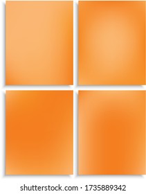 Set of abstract blurred backgrounds for your projects. Flat backdrop with soft shadow. Vector illustration flyers. Orange celebration templates for your graphic design, user interface or app.