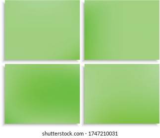 Set of abstract blurred backgrounds for your projects. Cool backdrops with soft shadow. Vector illustration space. Green celebration templates for your graphic design, user interface or app.