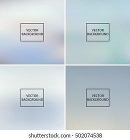 Set of abstract blurred blue vector backgrounds